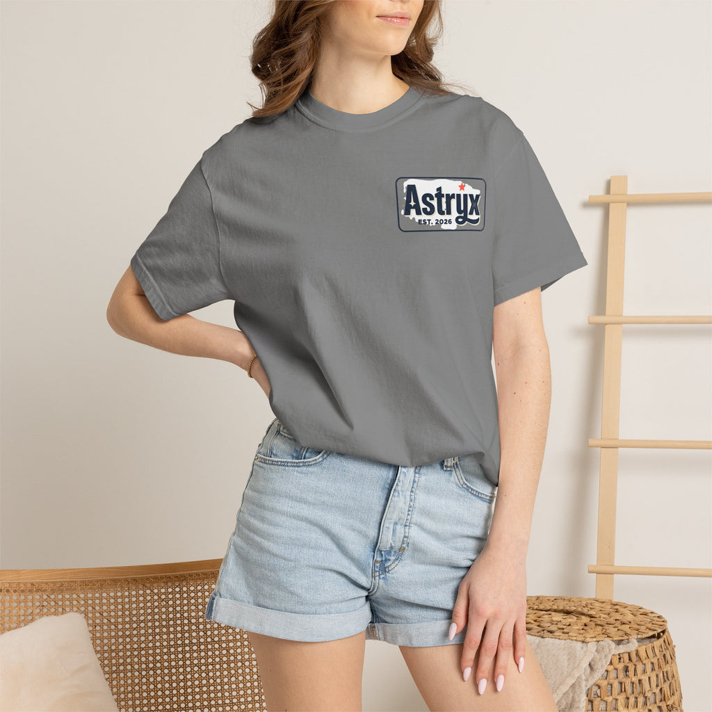 Sunrise Coast T-Shirt — Retro Sunset Graphic Tee with Mountains