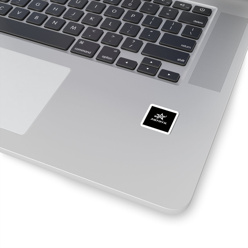 ASTRYX Logo Kiss-Cut Sticker — Black Square Laptop Sticker