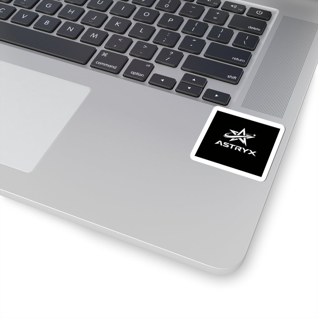 ASTRYX Logo Kiss-Cut Sticker — Black Square Laptop Sticker