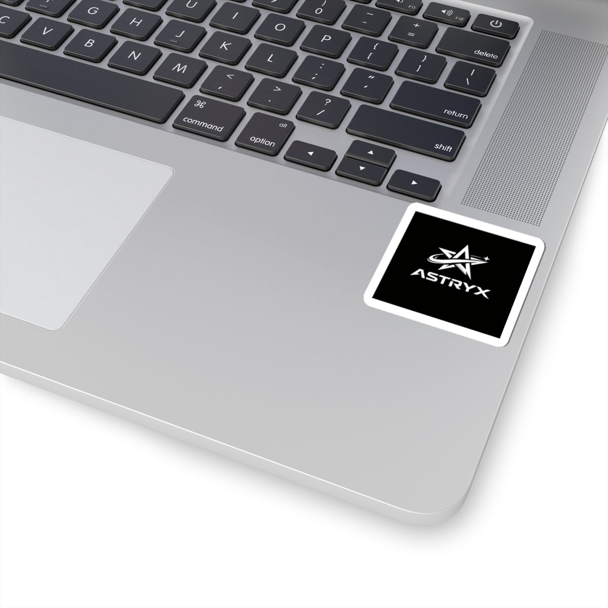 ASTRYX Logo Kiss-Cut Sticker — Black Square Laptop Sticker