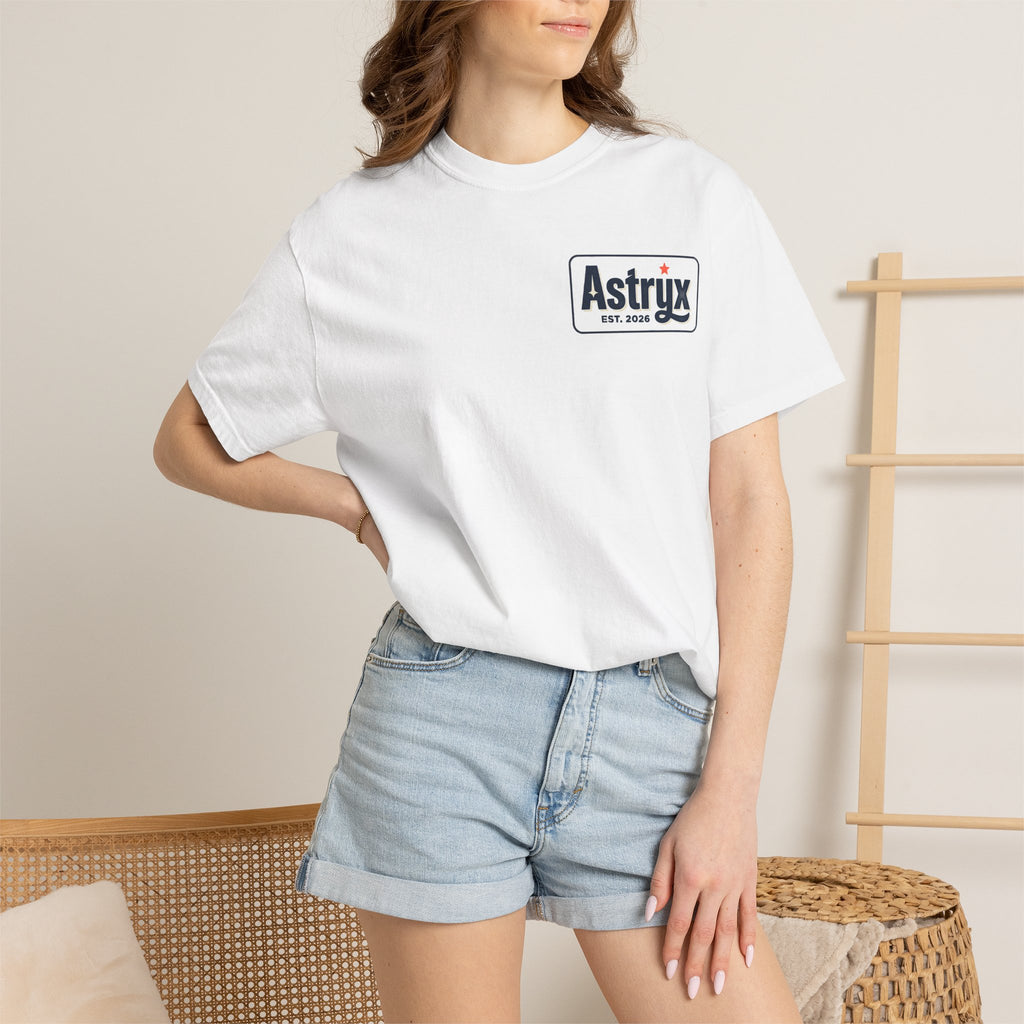 Sunrise Coast T-Shirt — Retro Sunset Graphic Tee with Mountains