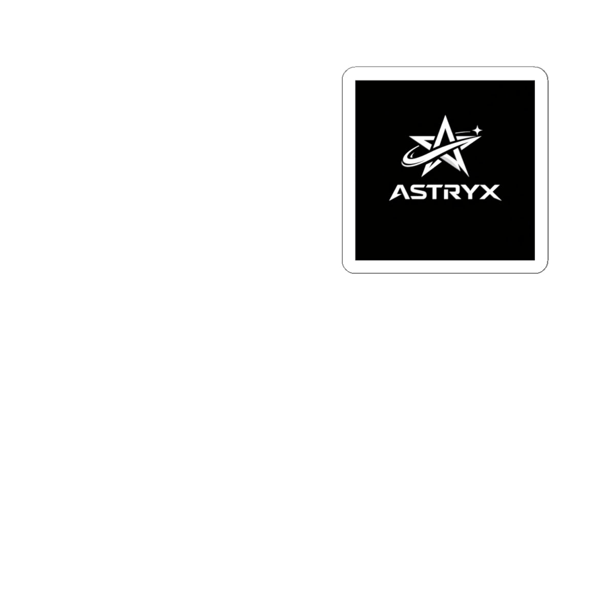 ASTRYX Logo Kiss-Cut Sticker — Black Square Laptop Sticker